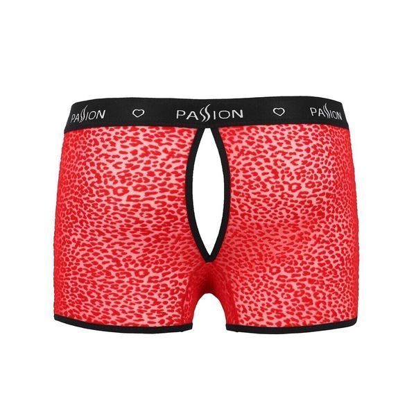 Чоловічі прозорі боксери Passion 046 SHORT PARKER S/M Red, сітка, під леопард SO7610 фото - купити в секс-шопі Чорний Кролик