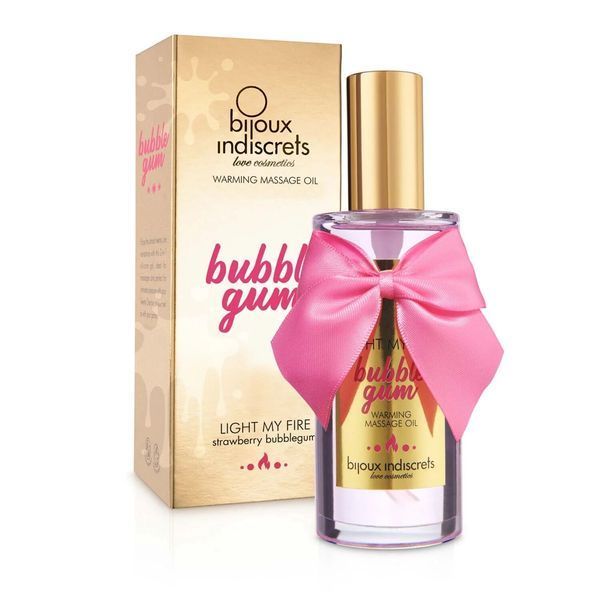 Розігрівальна олія Bijoux Indiscrets Light my Fire &ndash; Strawberry Bubblegum SO9343 фото - купити в секс-шопі Чорний Кролик