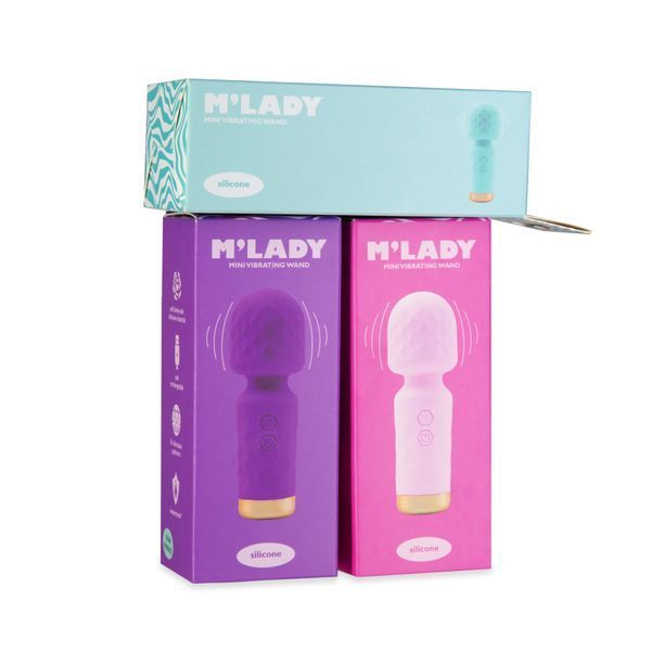 Вібромасажер M&rsquo;Lady Mini Vibrating Wand Teal SX3146 фото - купити в секс-шопі Чорний Кролик