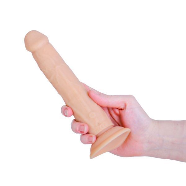 Фалоімітатор з ротацією та пульсацією Naked ADDICTION 8&Prime; Rotating & Thrusting Dong - Vanilla SX3928 фото - купити в секс-шопі Чорний Кролик