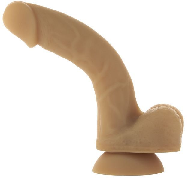 Гнучкий фалоімітатор на присосці ADDICTION &mdash; ANDREW 8&Prime; Silicone Dong &mdash; Caramel, віброкуля в подаруно SO5579 фото - купити в секс-шопі Чорний Кролик