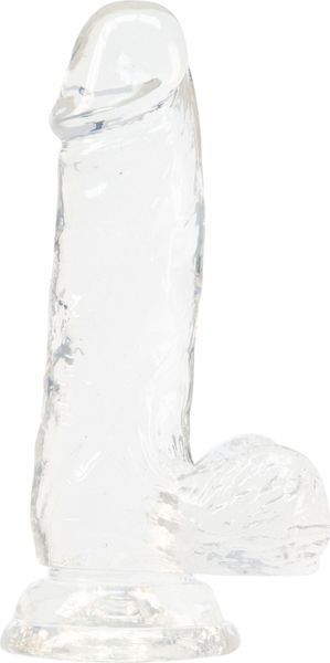 Прозорий фалоімітатор на присосці ADDICTION &mdash; Clear Dildo with Balls 6&Prime;, віброкуля в подарунок SO5580 фото - купити в секс-шопі Чорний Кролик