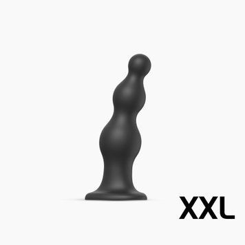 Насадка для страпона Strap-On-Me Dildo Plug Beads Black XXL SO8989 фото - купити в секс-шопі Чорний Кролик