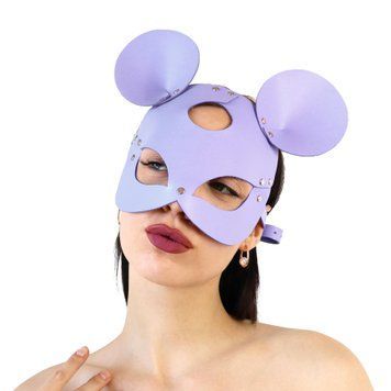 Шкіряна маска мишки Art of Sex - Mouse Mask, колір Лавандовий SO9653 фото - купити в секс-шопі Чорний Кролик