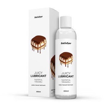 Лубрикант на водній основі Satisfyer Juicy Lubricant Tasteful Tiramisu water based 300 мл SX2725 фото - купити в секс-шопі Чорний Кролик