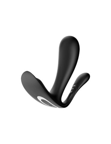 Подвійний смарт-вібратор у трусики Satisfyer Top Secret+ Black SO6134 фото - купити в секс-шопі Чорний Кролик