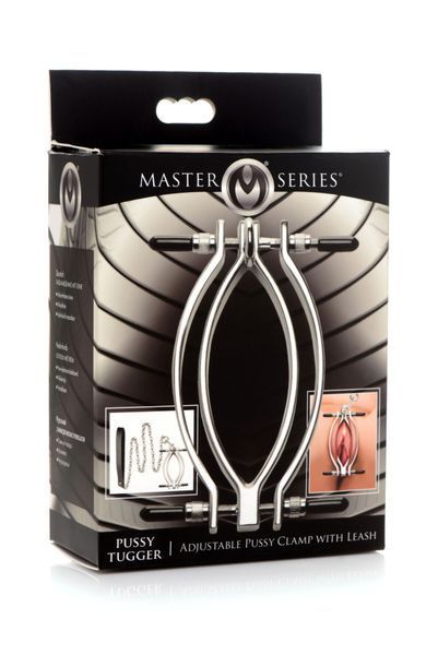 Затискач для статевих губ Master Series: Pussy Tugger Adjustable Vagina Clamp with Chain SO8797 фото - купити в секс-шопі Чорний Кролик