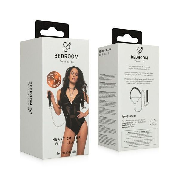 Нашийник з повідцем Bedroom Fantasies: Collar with Chain - Silver SX2207 фото - купити в секс-шопі Чорний Кролик