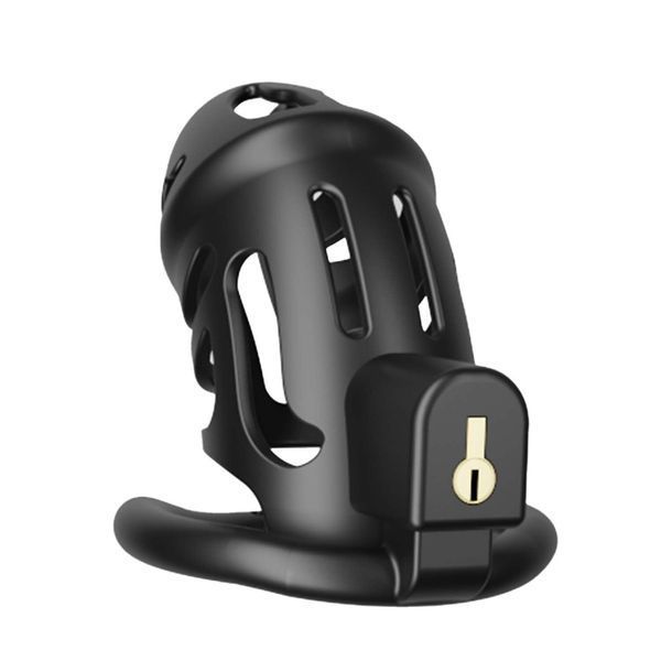 Клітка для пеніса LOCKINK SEVANDA Plastic Penis Chastity Cage, чорна, 3 кільця різних розмірів SX2841 фото - купити в секс-шопі Чорний Кролик