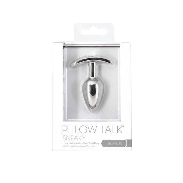 Анальна пробка Pillow Talk Sneaky Luxurious Stainless Steel Anal Plug із кристалом Swarovski SO7753 фото - купити в секс-шопі Чорний Кролик