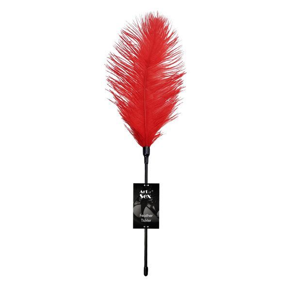 Лоскітка зі страусиним пером Art of Sex &ndash; Feather Tickler, червона SO6999 фото - купити в секс-шопі Чорний Кролик