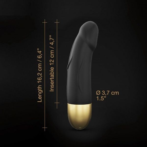 Вібратор Dorcel Real Vibration S Gold 2.0, діаметр 3,7см, перезаряджається, для точки G SO3565 фото - купити в секс-шопі Чорний Кролик