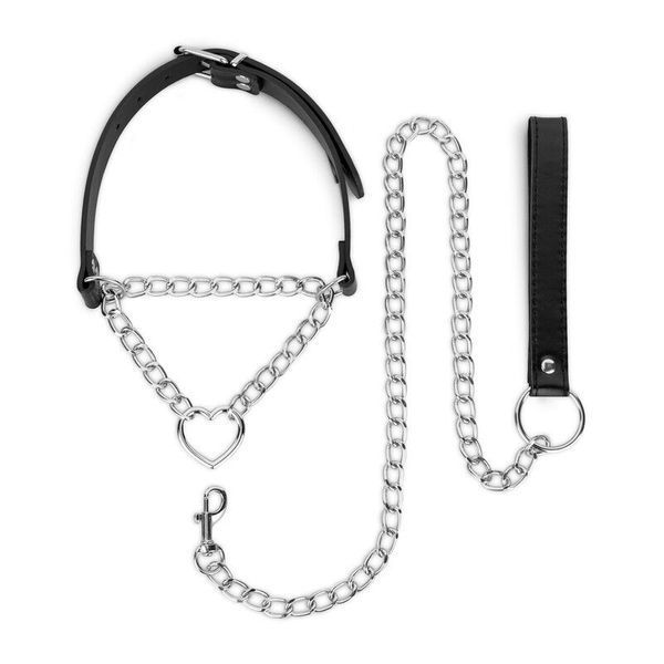Нашийник з повідцем Bedroom Fantasies: Collar with Chain - Silver SX2207 фото - купити в секс-шопі Чорний Кролик