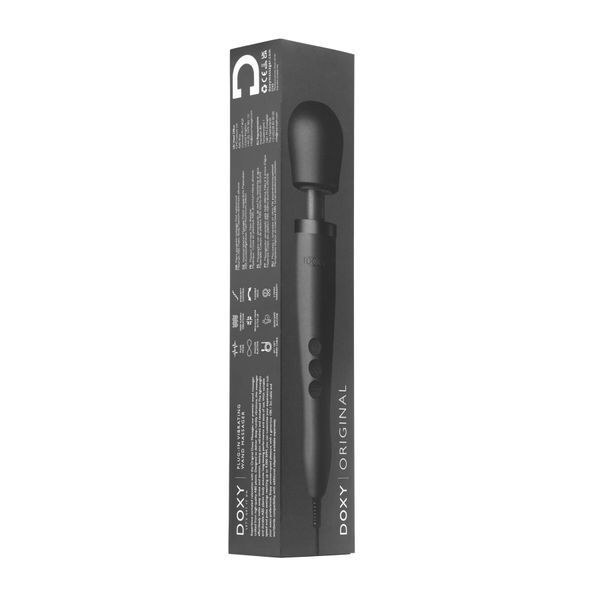 Вібромасажер DOXY Original Black, дуже потужний, живлення 220В, пульсівні вібрації SO1428 фото - купити в секс-шопі Чорний Кролик
