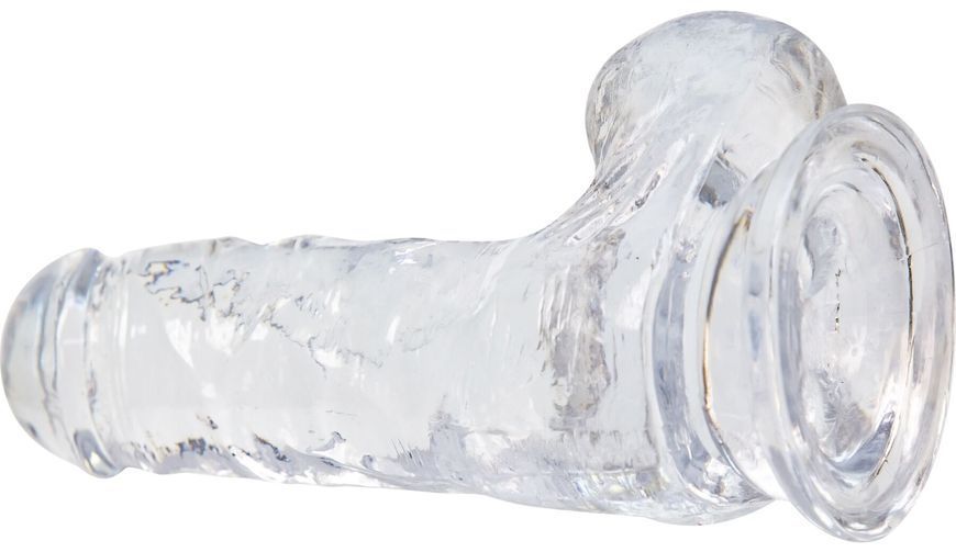 Прозорий фалоімітатор на присосці ADDICTION &mdash; Clear Dildo with Balls 6&Prime;, віброкуля в подарунок SO5580 фото - купити в секс-шопі Чорний Кролик