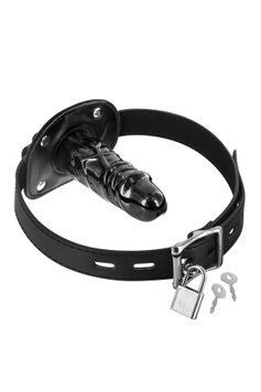 Кляп з великим фаллоімітатором Fetish Tentation Penis Gag T2 SO4041 фото - купити в секс-шопі Чорний Кролик