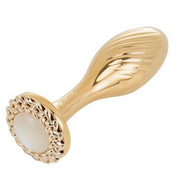 Металева анальна пробка LOCKINK SEVANDA Pearl Pear-shape Anal Plug, зі штучною перлиною SX0887 фото - купити в секс-шопі Чорний Кролик