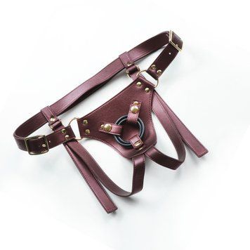 Трусики для страпона Strap-On-Me Harness Generous Blue, One Size, штучна шкіра, регульовані ремені, змінні кріплення для дилдо SX0673 фото - купити в секс-шопі Чорний Кролик