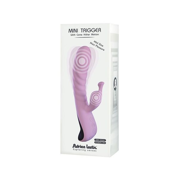 Вібратор Adrien Lastic Mini Trigger з масажними рухами стовбура AD11131 фото - купити в секс-шопі Чорний Кролик