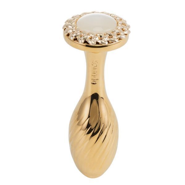 Металева анальна пробка LOCKINK SEVANDA Pearl Pear-shape Anal Plug, зі штучною перлиною SX0887 фото - купити в секс-шопі Чорний Кролик