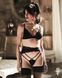 Комплект Obsessive Lobellis 3-pcs set, XL/2XL, чорний, ліф з м&rsquo;якою чашкою, стрінги, пояс для панчіх SX1019 фото 6