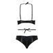 Комплект белья Passion Exclusive NAVEL SET S/M, black, трусики и лиф с элементами под латекс PS24902 фото 6
