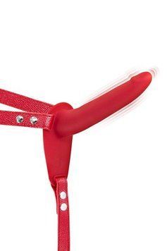 Страпон з вібрацією Fetish Tentation Vibrating Strap-On with Dildo Red SO3753 фото - купити в секс-шопі Чорний Кролик