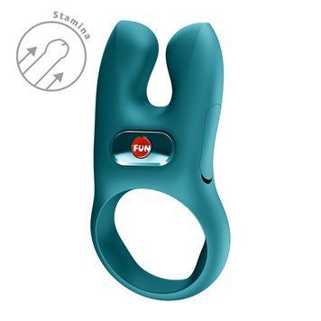 Ерекційне віброкільце з подвійною стимуляцією клітора Fun Factory NŌS CLASSIC Bottle Green, 2 мотори SX3727 фото - купити в секс-шопі Чорний Кролик