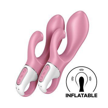 Вібратор-кролик надувний Satisfyer Air Pump Bunny 2 SO8412 фото - купити в секс-шопі Чорний Кролик