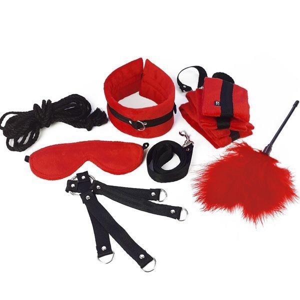 Набір БДСМ Art of Sex - Soft Touch BDSM Set, 9 предметів, Червоний SO6599 фото - купити в секс-шопі Чорний Кролик