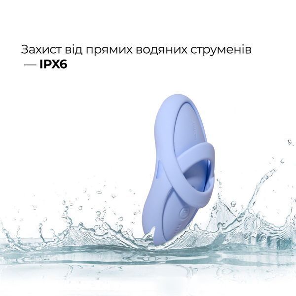 Смарт-вібратор для клітора Svakom Echo 2 Sky Blue, підігрів до 38 &deg;C, знімна насадка на палець SX2448 фото - купити в секс-шопі Чорний Кролик