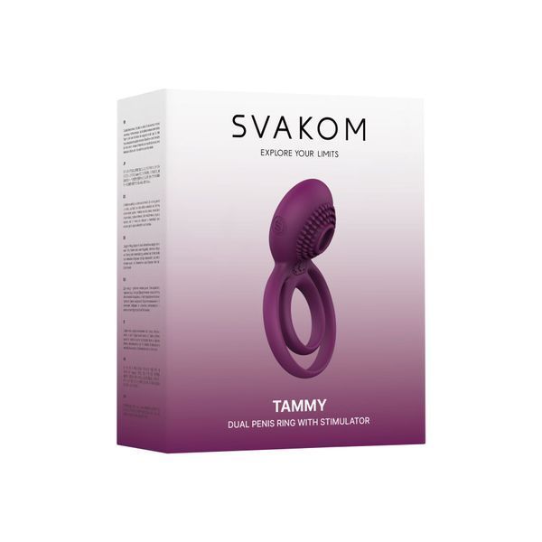 Подвійне ерекційне кільце з вібрацією Svakom Tammy Violet SO4853 фото - купити в секс-шопі Чорний Кролик