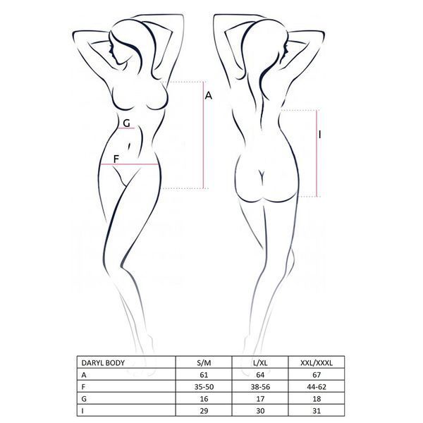 Боді з дуже глибоким декольте Passion DARYL BODY S/M, black EL14802 фото - купити в секс-шопі Чорний Кролик