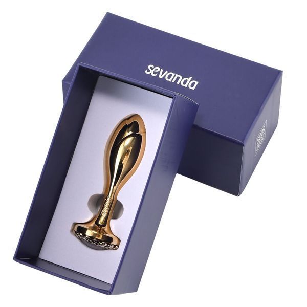 Металева анальна пробка LOCKINK SEVANDA Pearl Rose-shape Anal Plug, зі штучною перлиною SX0888 фото - купити в секс-шопі Чорний Кролик