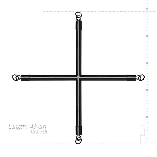 Хрестовина Bedroom Fantasies Hog Tie Cross Bar With Cuffs SX3050 фото - купити в секс-шопі Чорний Кролик