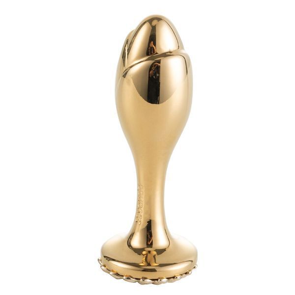 Металева анальна пробка LOCKINK SEVANDA Pearl Rose-shape Anal Plug, зі штучною перлиною SX0888 фото - купити в секс-шопі Чорний Кролик