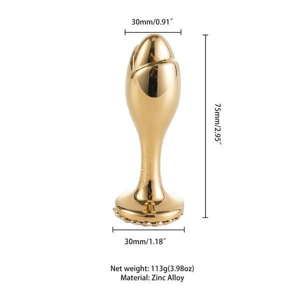 Металева анальна пробка LOCKINK SEVANDA Pearl Rose-shape Anal Plug, зі штучною перлиною SX0888 фото - купити в секс-шопі Чорний Кролик