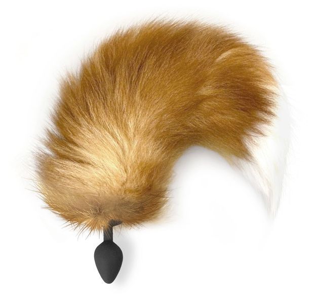 Силіконова анальна пробка з хвостом із натурального хутра Art of Sex size M Red fox SO6188 фото - купити в секс-шопі Чорний Кролик