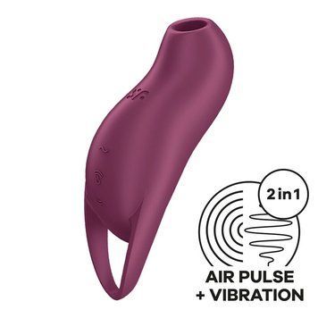 Вакуумний кліторальний стимулятор з вібрацією Satisfyer Pocket Pro 1 Purple SX0575 фото - купити в секс-шопі Чорний Кролик