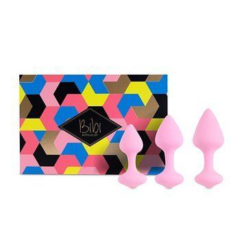 Набір силіконових анальних пробок FeelzToys - Bibi Butt Plug Set 3 pcs Pink SO4576 фото - купити в секс-шопі Чорний Кролик