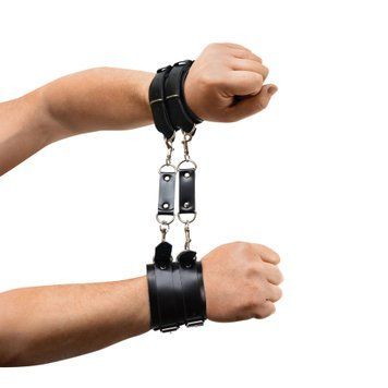 Наручники чоловічі Art of Sex - Handcuffs Dragons man з екошкіри, колір чорний SO9975 фото - купити в секс-шопі Чорний Кролик
