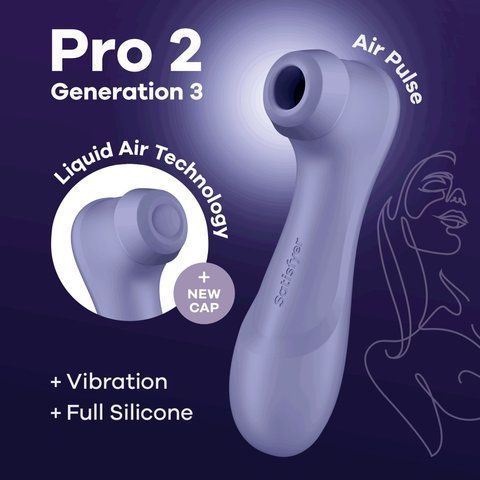 Вакуумний кліторальний стимулятор Satisfyer Pro 2 Generation 3 with Liquid Air Lilac SO8403 фото - купити в секс-шопі Чорний Кролик