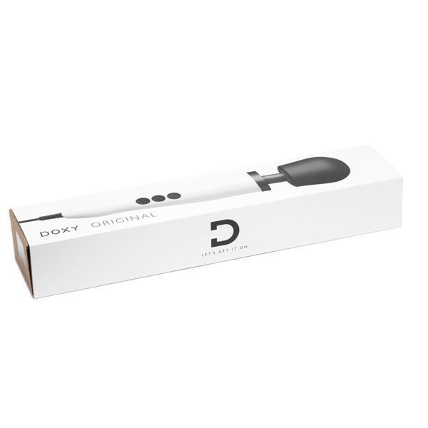 Вібромасажер DOXY Original White, дуже потужний, живлення 220В, пульсівні вібрації SO1431 фото - купити в секс-шопі Чорний Кролик