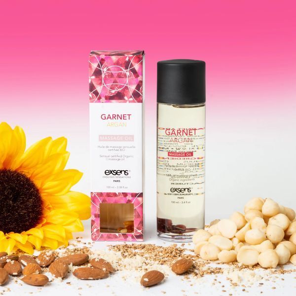 Масажна олія EXSENS Garnet Argan (чуттєве з гранатом) 100мл, натуральна SO2370 фото - купити в секс-шопі Чорний Кролик