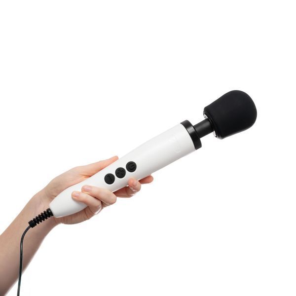 Вібромасажер DOXY Original White, дуже потужний, живлення 220В, пульсівні вібрації SO1431 фото - купити в секс-шопі Чорний Кролик