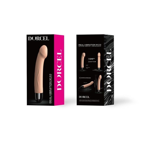 Вібратор Dorcel Real Vibration M Flesh 2.0, діаметр 3,7см, перезаряджається, для точки G SO3819 фото - купити в секс-шопі Чорний Кролик