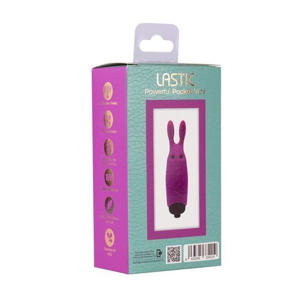 Віброкуля Adrien Lastic Pocket Vibe Rabbit Pink зі стимулювальними вушками AD33421 фото - купити в секс-шопі Чорний Кролик