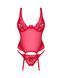 Прозорий корсет Obsessive Lacelove corset M/L Red, мереживо, підв&rsquo;язки для панчіх SO8650 фото 3