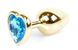 Анальний затор Boss Series - Jewellery Gold Heart PLUG Light Blue S, BS6400040 BS6400040 фото 6