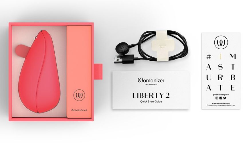Вакуумний стимулятор Womanizer Liberty 2 (Vibrant Rose) 400949 фото - купити в секс-шопі Чорний Кролик